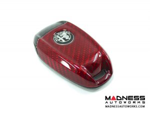 Alfa Romeo Giulia Key Fob Cover  - Carbon Fiber - Red Candy Main / Black Accents